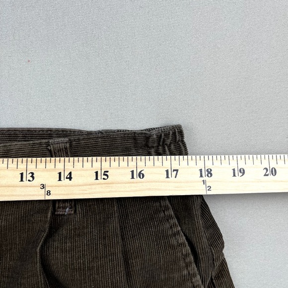 Vintage Towncraft Corduroy Pants Mens 36x32 Brown Chino Pleated Straight Leg 90s - Picture 9 of 13